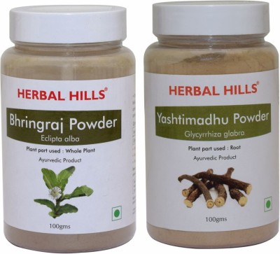 Herbal Hills Bhringraj and Yashtimadhu Powder - 100 gms each(Pack of 2)