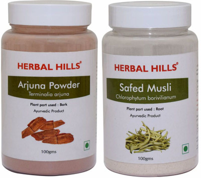 Herbal Hills Arjuna and Safed Musli Powder - 100 gms each(Pack of 2, 200 g)