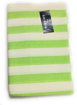 Shishir Striped Single Throw for  AC Room(Cotton, Green
White)