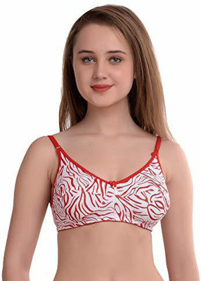 SSoShHub Women T-Shirt Heavily Padded Bra(Red)