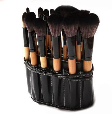 cherrytree Professional Wooden Make Up Brushes Set With PU Leather Roll on Pouch(Pack of 32)