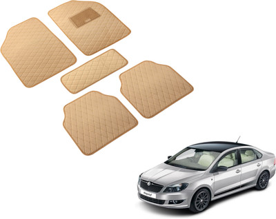 Auto Hub Leatherite Standard Mat For  Skoda Rapid(Beige)