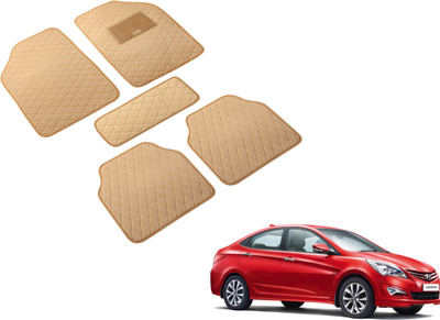 Auto Hub Leatherite Standard Mat For  Hyundai Verna Fluidic(Beige)