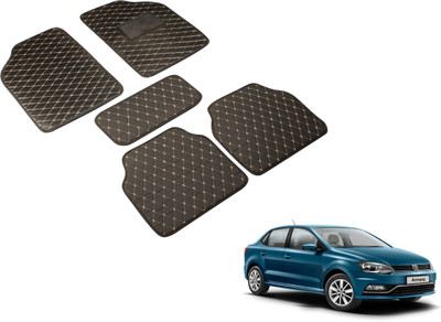 Auto Hub Leatherite Standard Mat For  Volkswagen Ameo(Black)
