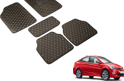 Auto Hub Leatherite Standard Mat For  Hyundai Verna Fluidic(Black)