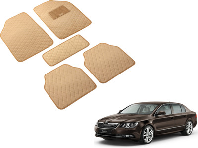 Auto Hub Leatherite Standard Mat For  Skoda Superb(Beige)