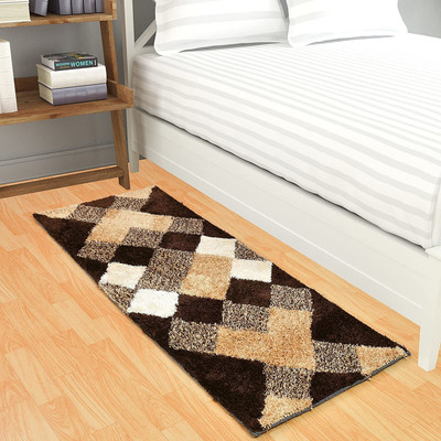 MY HOME Brown Polyester Runner(2 ft,  X 5 ft, Rectangle)