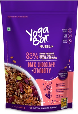 Yogabar Dark Chocolate & Cranberry Muesli(400 g, Pouch)