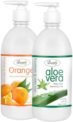 Luster Orange Deep Cleansing & Aloe vera Cleansing Milk For Face, Combo Pack Face Wash(1000 ml)
