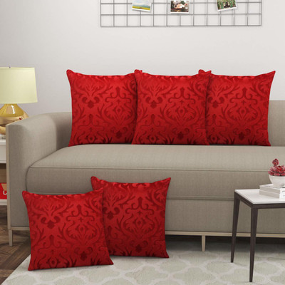 DECOR VATIKA Velvet Cushions Cover(Pack of 5, 40 cm*40 cm, Maroon)