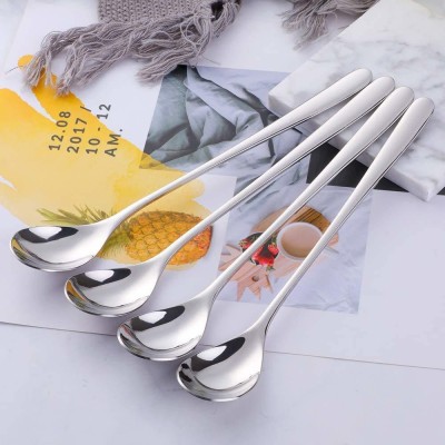 AT Mark Mixing Stirring Soda Spoon 21 CM Long Handle Stainless Steel Ice Tea Spoon Set(Pack of 4)