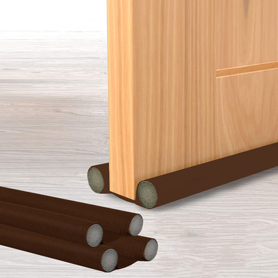 HASHONE Twin Draft Guard Light and Stop Escaping of Cool Air_168 Floor Mounted Door Stopper(Brown)