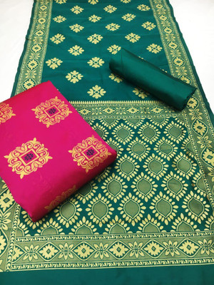VredeVogel Silk Blend Self Design Salwar Suit Material