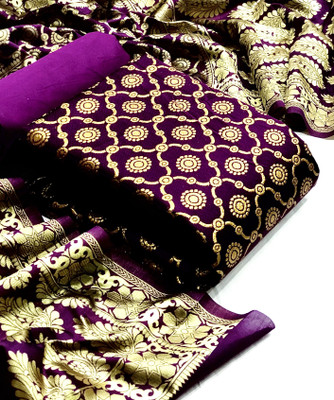 Ethnic Junction Cotton Silk Self Design Salwar Suit Material