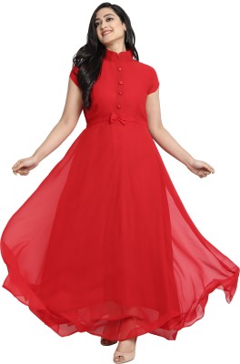 Femvy Flared/A-line Gown(Red)
