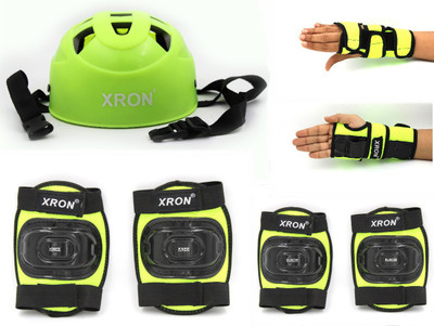 XRON Protective Set Skating and Cycling For 14 To 22 Yr Old Skating Guard Combo(Green)