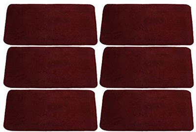 KUBER INDUSTRIES Microfiber Door Mat(Maroon, Medium, Pack of 6)