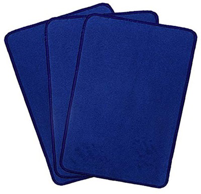 KUBER INDUSTRIES Microfiber Door Mat(Dark Blue, Medium, Pack of 3)