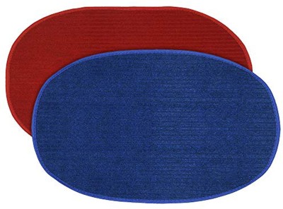 KUBER INDUSTRIES Microfiber Door Mat(Red, Blue, Medium, Pack of 2)