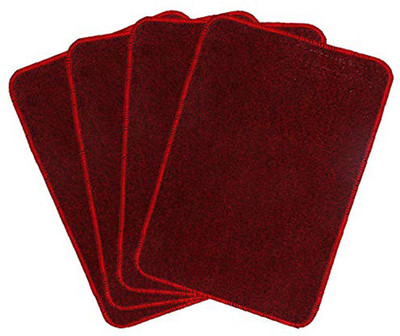 KUBER INDUSTRIES Microfiber Door Mat(Red, Medium, Pack of 4)