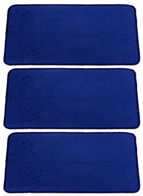 KUBER INDUSTRIES Microfiber Door Mat(Dark Blue, Medium, Pack of 3)