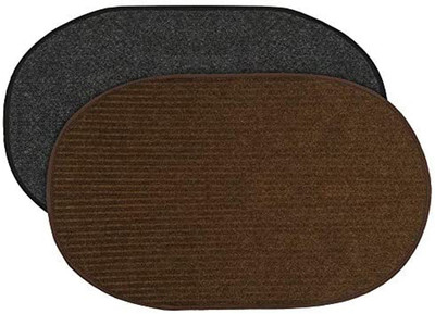 KUBER INDUSTRIES Microfiber Door Mat(Grey, Brown, Medium, Pack of 2)