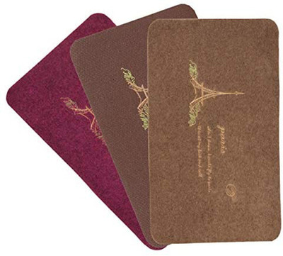 KUBER INDUSTRIES Microfiber Door Mat(Brown, Maroon, Medium, Pack of 3)