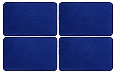 KUBER INDUSTRIES Microfiber Door Mat(Dark Blue, Medium, Pack of 4)