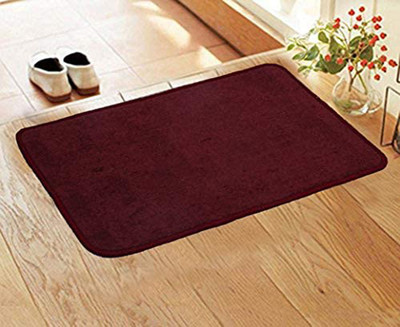 KUBER INDUSTRIES Microfiber Door Mat(Maroon, Medium)