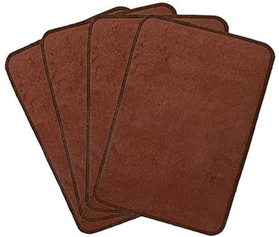 KUBER INDUSTRIES Microfiber Door Mat(Brown, Medium, Pack of 4)