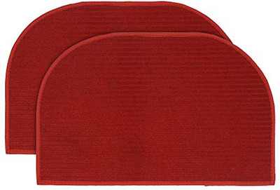 KUBER INDUSTRIES Microfiber Door Mat(Red, Medium, Pack of 2)