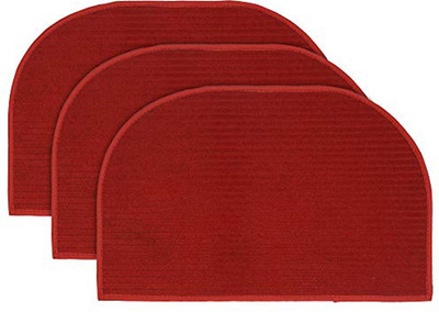 KUBER INDUSTRIES Microfiber Door Mat(Red, Medium, Pack of 3)