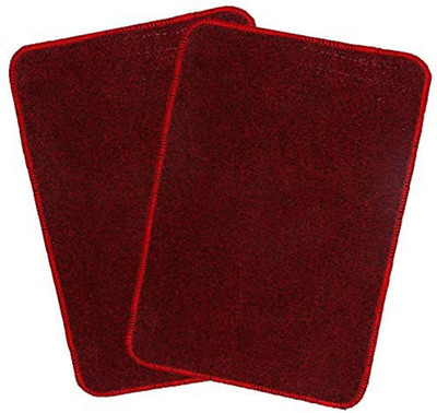 KUBER INDUSTRIES Microfiber Door Mat(Red, Medium, Pack of 2)