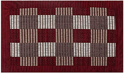 KUBER INDUSTRIES Polyester Door Mat(Maroon, Medium)