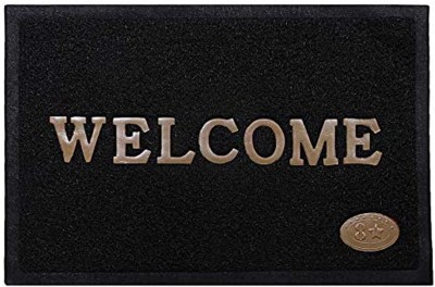 KUBER INDUSTRIES PVC (Polyvinyl Chloride), Rubber Door Mat(Black, Medium)