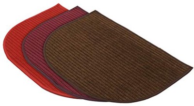 KUBER INDUSTRIES Microfiber Door Mat(Red, Maroon, Brown, Medium, Pack of 3)