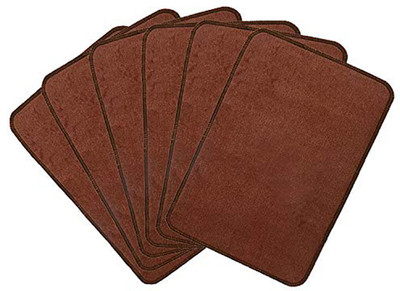 KUBER INDUSTRIES Microfiber Door Mat(Brown, Medium, Pack of 6)