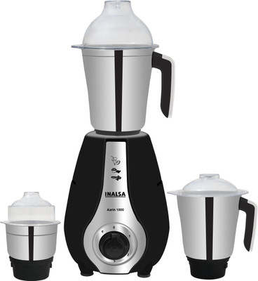 Inalsa by Inalsa 3 Jar Aarin 1000 W Mixer Grinder (3 Jars, Black)