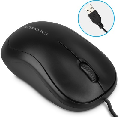 ZEBRONICS Comfort Wired Optical Mouse(USB 2.0, Black)