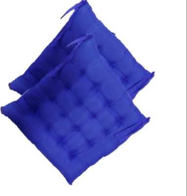 Relaxfeel Microfibre Solid Chair Pad Pack of 2(Blue)