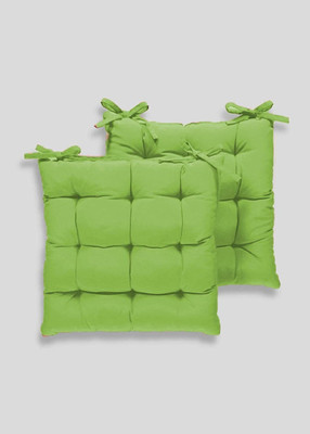 Comfowell Microfibre Solid Chair Pad Pack of 2(Green)