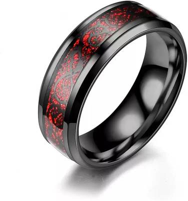 Ruhi Collection Dragon Ring Red Black Unisex (Size-19) Stainless Steel Ring