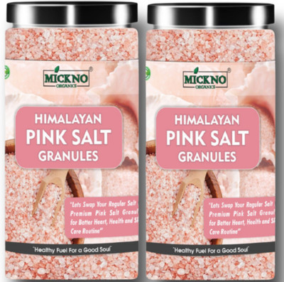mickno organics 1kg Himalayan Pink salt Granules for weight loss Pure organic Authentic Granules Pink Salt for Bath & Cooking Himalayan Pink Salt(1 kg, Pack of 2)