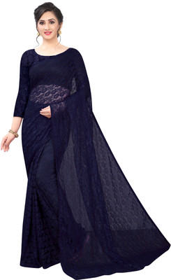 Shiroya Brothers Self Design Bollywood Net Saree(Blue)