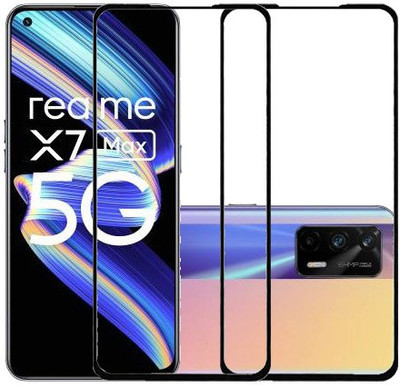 HOBBYTRONICS Edge To Edge Tempered Glass for REALME X7 MAX, REALME X7 MAX 5G(Pack of 2)