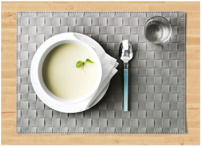 IKEA Rectangular Pack of 1 Table Placemat(Grey, Polypropylene)