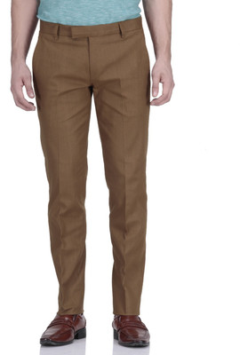 ROY Slim Fit Men Brown Trousers