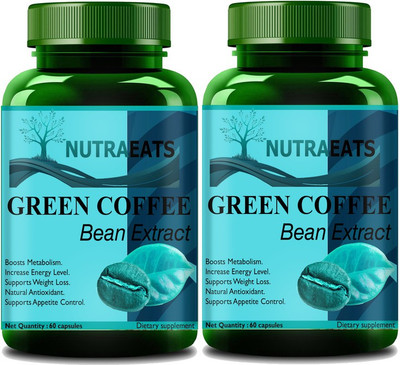 NutraEats Pure Green Coffee Bean Extract 800mg for Weight Loss Capsule(Pack Of 2) Ultra(2 x 60 No)