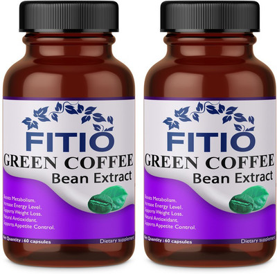 FITIO Green Coffee Beans Extract Weight Loss Capsules (Pack Of 2) Premium(2 x 60 No)