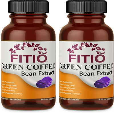 FITIO Pure Green Coffee Bean Extract Capsules Supplement(Pack Of 2) Pro(2 x 60 No)